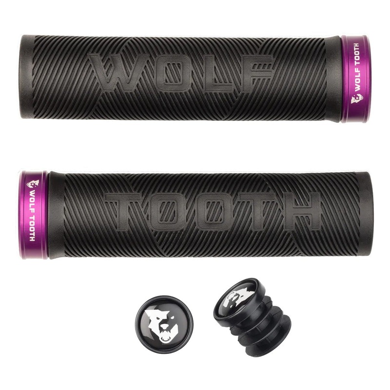 Wolf Tooth Components Echo Lock-On Grip Set – Blk/Purple
