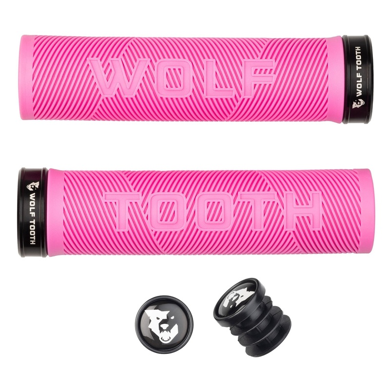 Wolf Tooth Components Echo Lock-On Grip Set – Pink/Blk