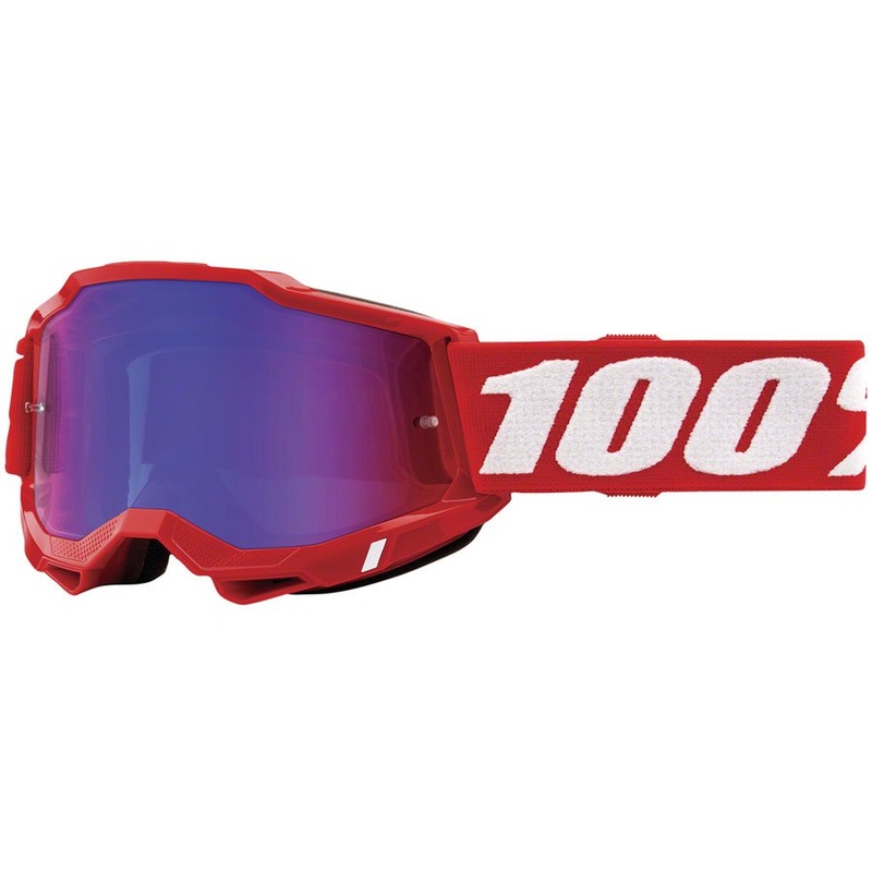 100% Accuri 2 Goggles – Neon Red/Red Blue Mirror