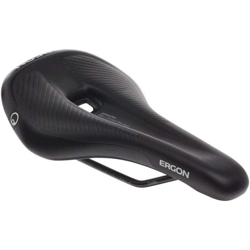 Ergon SM E Mountain Sport Men’s Saddle – Chromoly Rails – Stealth Black – Small/Medium