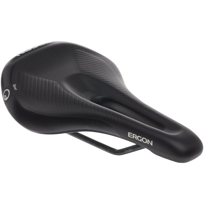 Ergon SM E Mountain Sport Women’s Saddle – Chromoly Rails – Stealth Black – Small/Medium