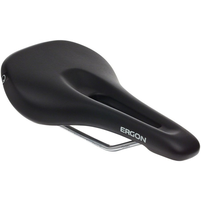 Ergon SM Women’s Saddle – Chromoly Rails – Black – Small/Medium