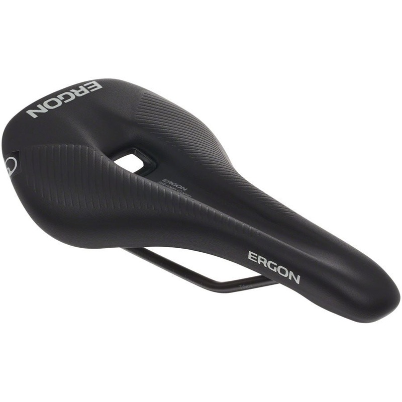 Ergon SR Comp Men’s Saddle – Titanium Rails – Black – Medium/Large
