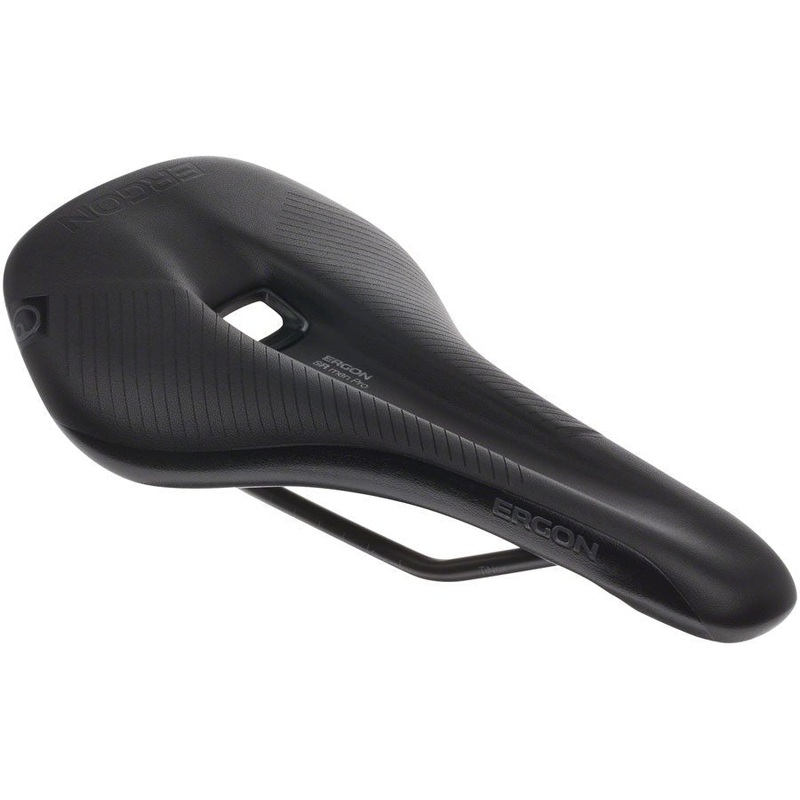 Ergon SR Pro Men’s Saddle – Titanium Rails – Stealth Black – Small/Medium