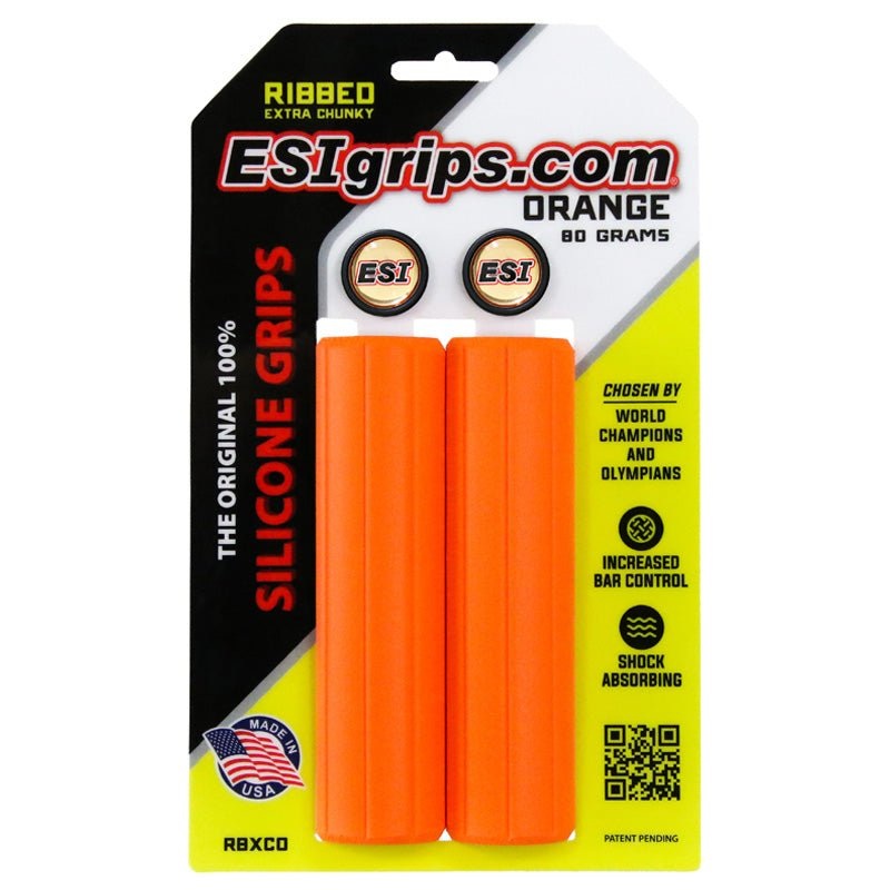 ESI MTB Ribbed Extra Chunky Silicone Grips – Orange