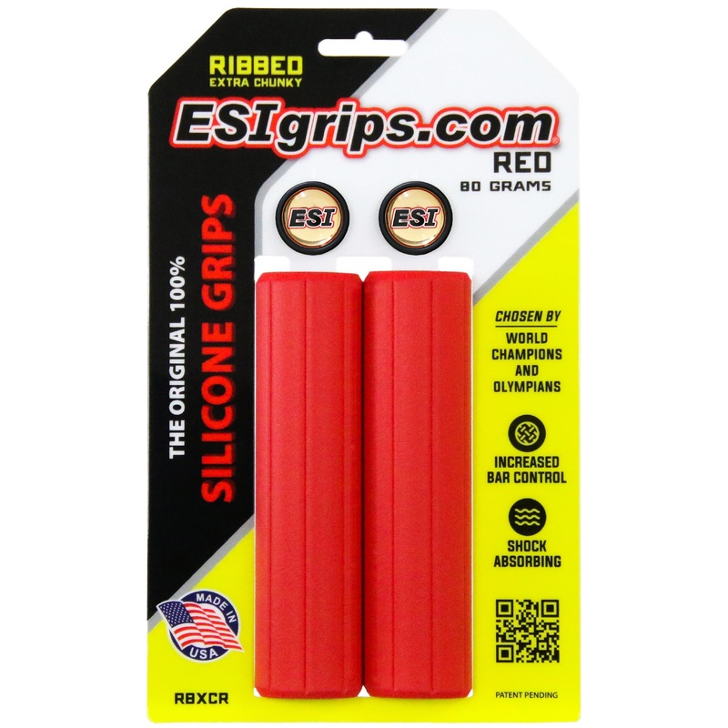 ESI MTB Ribbed Extra Chunky Silicone Grips – Red