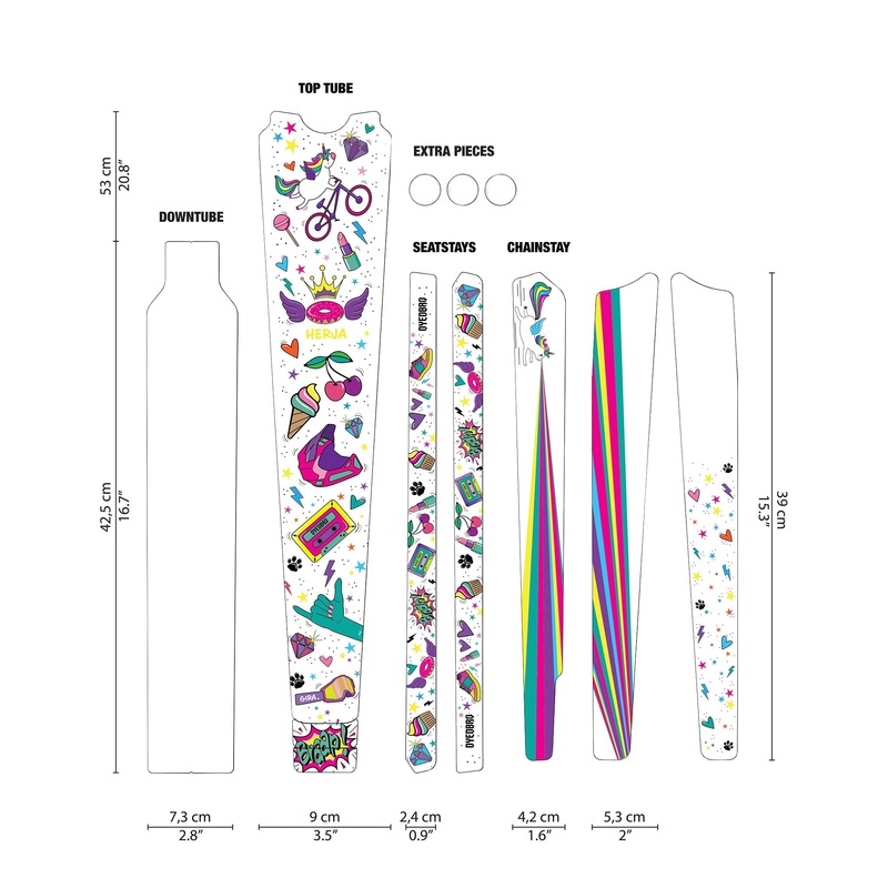 DYEDBRO Gravel Frame Protection – Unicorn Glitter