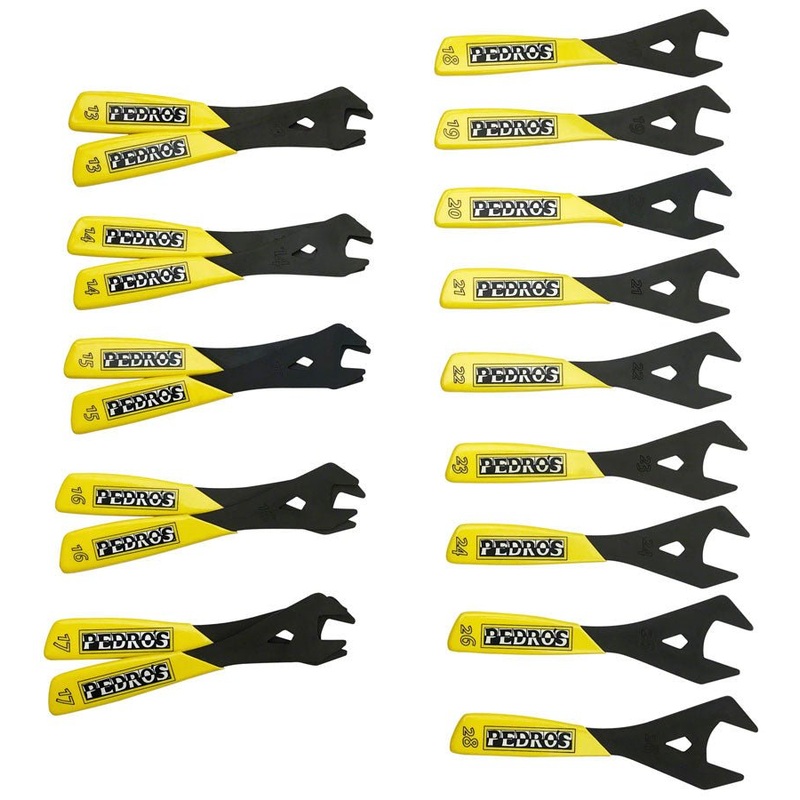 Pedros Cone Wrench Set – (2) each of 13-17 – (1) each of 18-24, 26, 28mm)