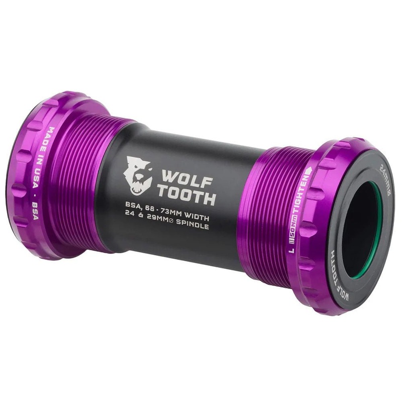 Wolf Tooth Bottom Bracket – BSA 68/73mm – 24mm Spindle – Ultraviolet Purple