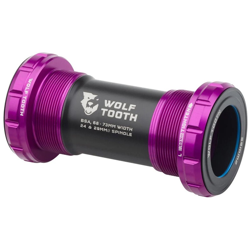 Wolf Tooth Bottom Bracket – BSA 68/73mm – 29mm Spindle – Ultraviolet Purple