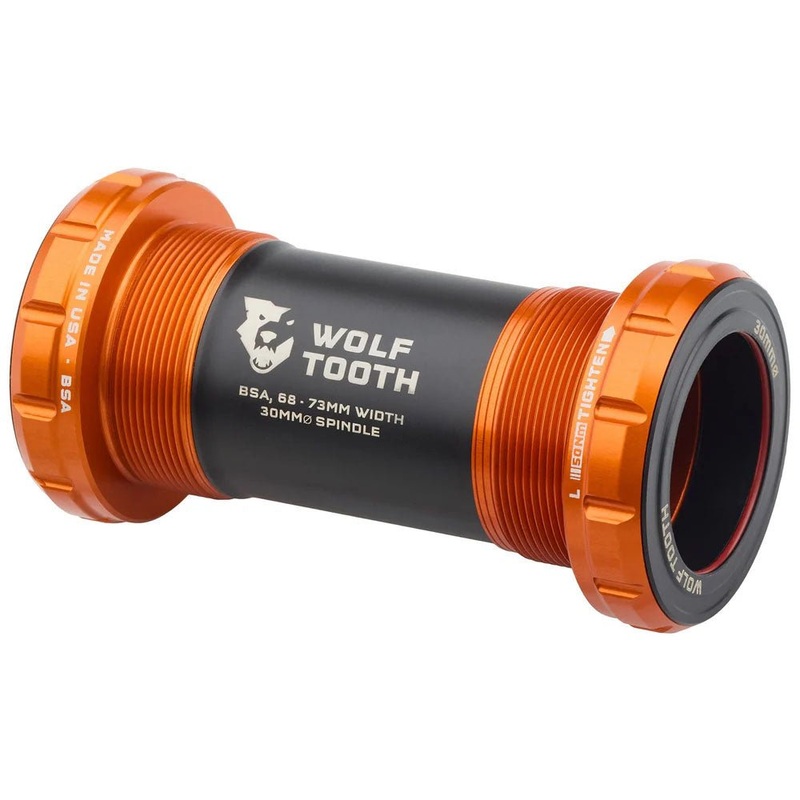 Wolf Tooth Bottom Bracket – BSA 68/73mm – 30mm Spindle – Orange