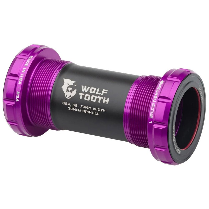 Wolf Tooth Bottom Bracket – BSA 68/73mm – 30mm Spindle – Ultraviolet Purple
